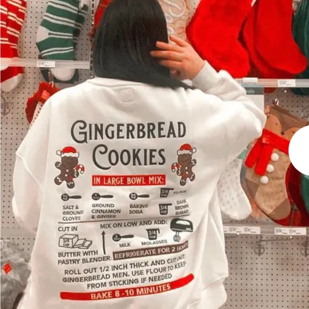 Sunkissed Coconut Embroidered White Gingerbread Cookies Sweatshirt